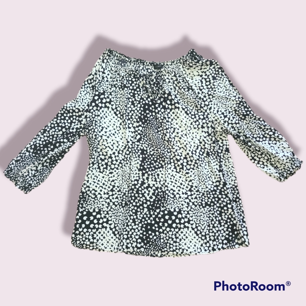 Talbots Floral 3/4 Length Sleeve Shirt